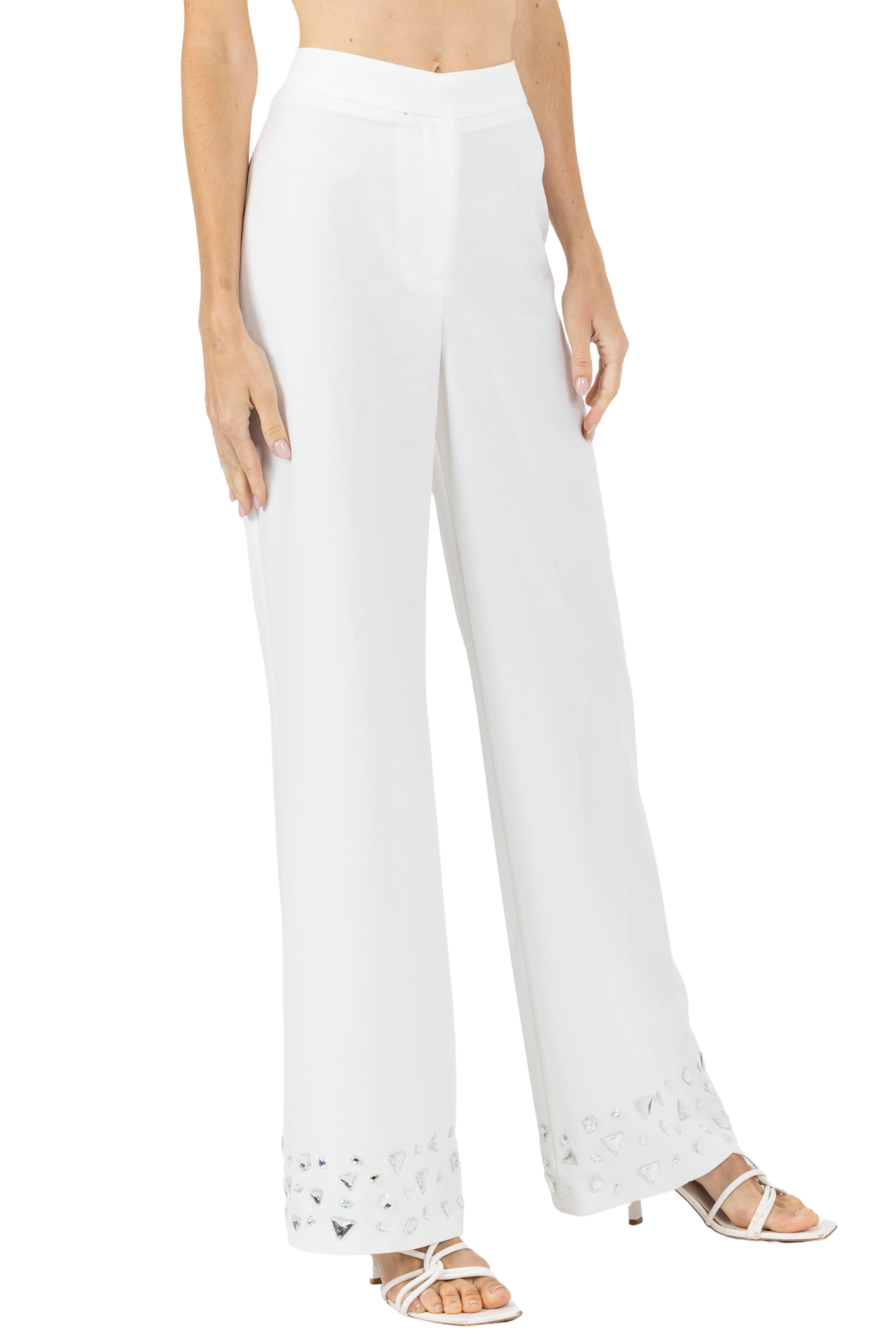 Ameli White Flared Pants