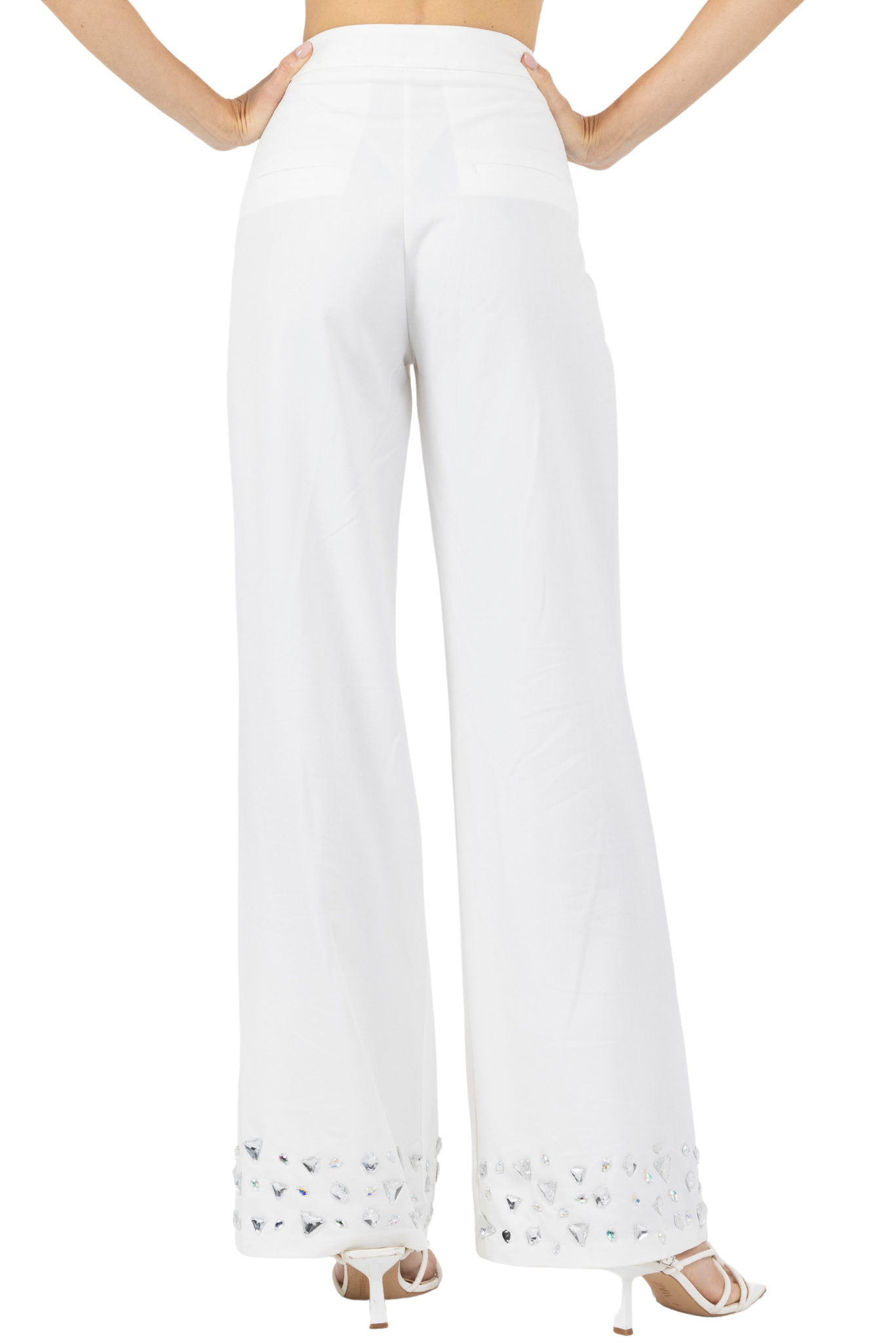 Ameli White Flared Pants