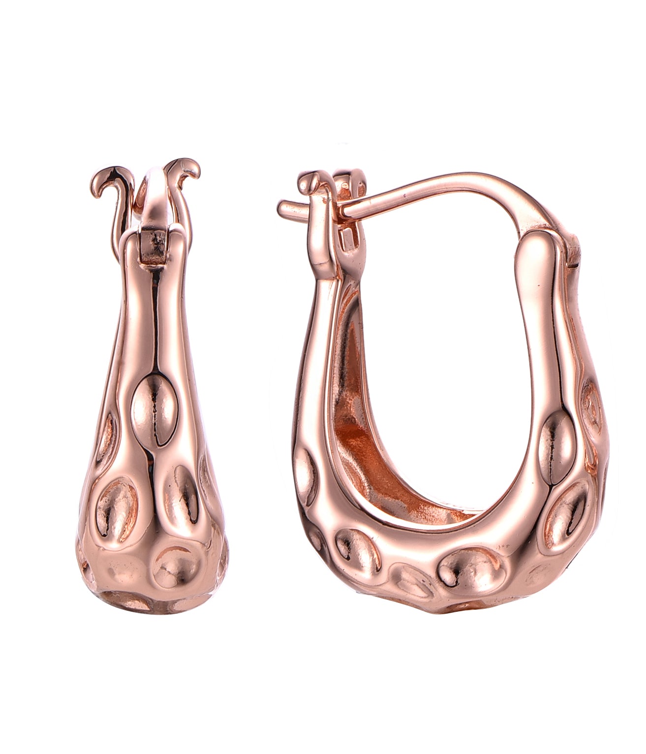 Waterproof Rose Gold Plated Irregular Hoop Earrings