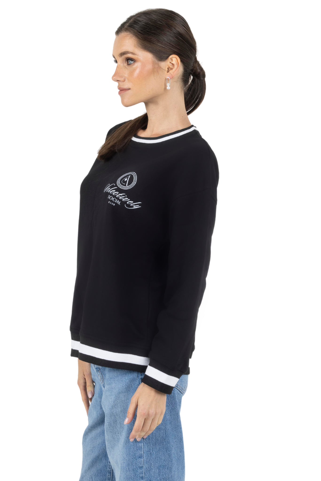 Lisa Printed Round Neck Pullover Sweatshirt,AKALIA,www.akaliaofficial.com