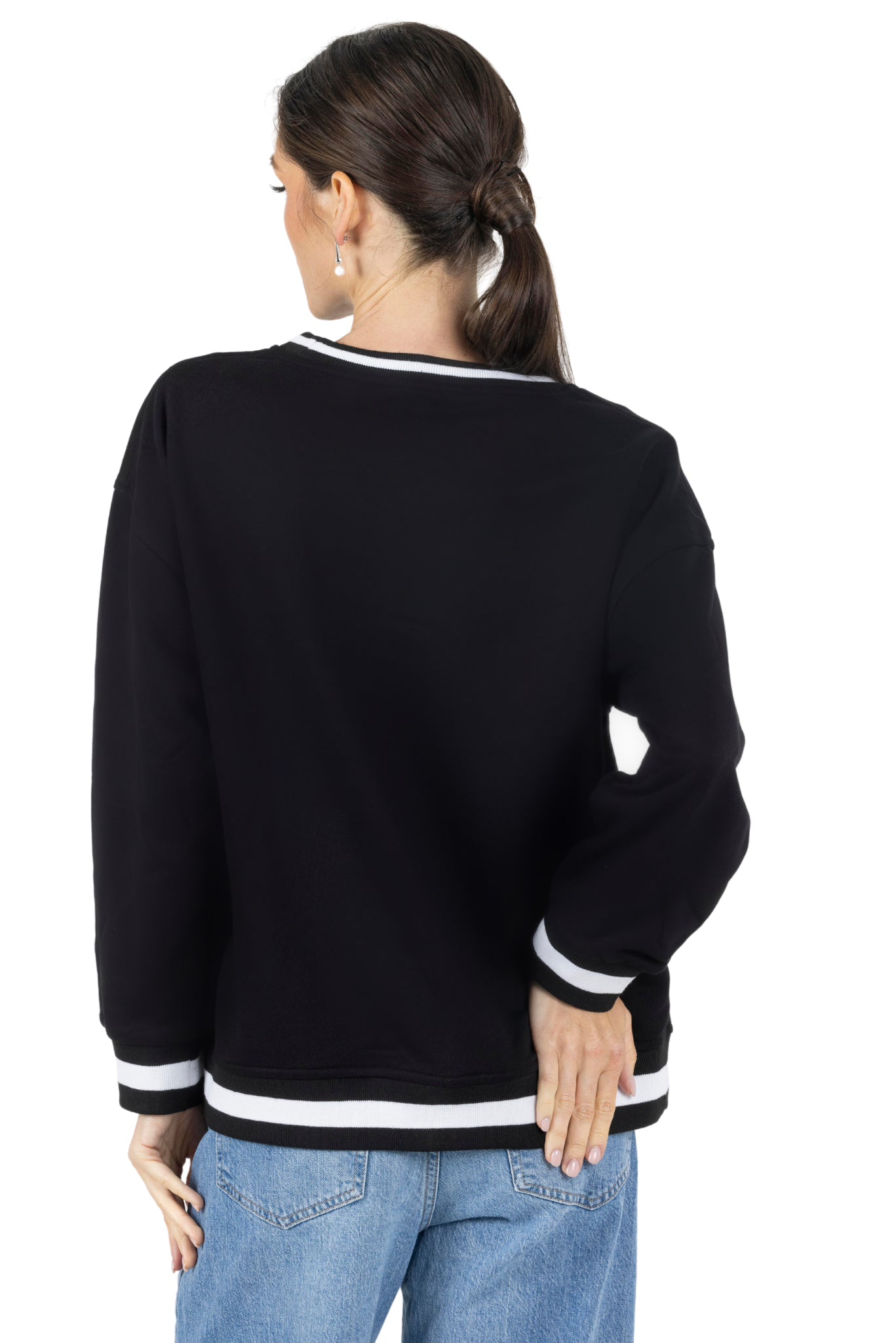 Lisa Printed Round Neck Pullover Sweatshirt,AKALIA,www.akaliaofficial.com