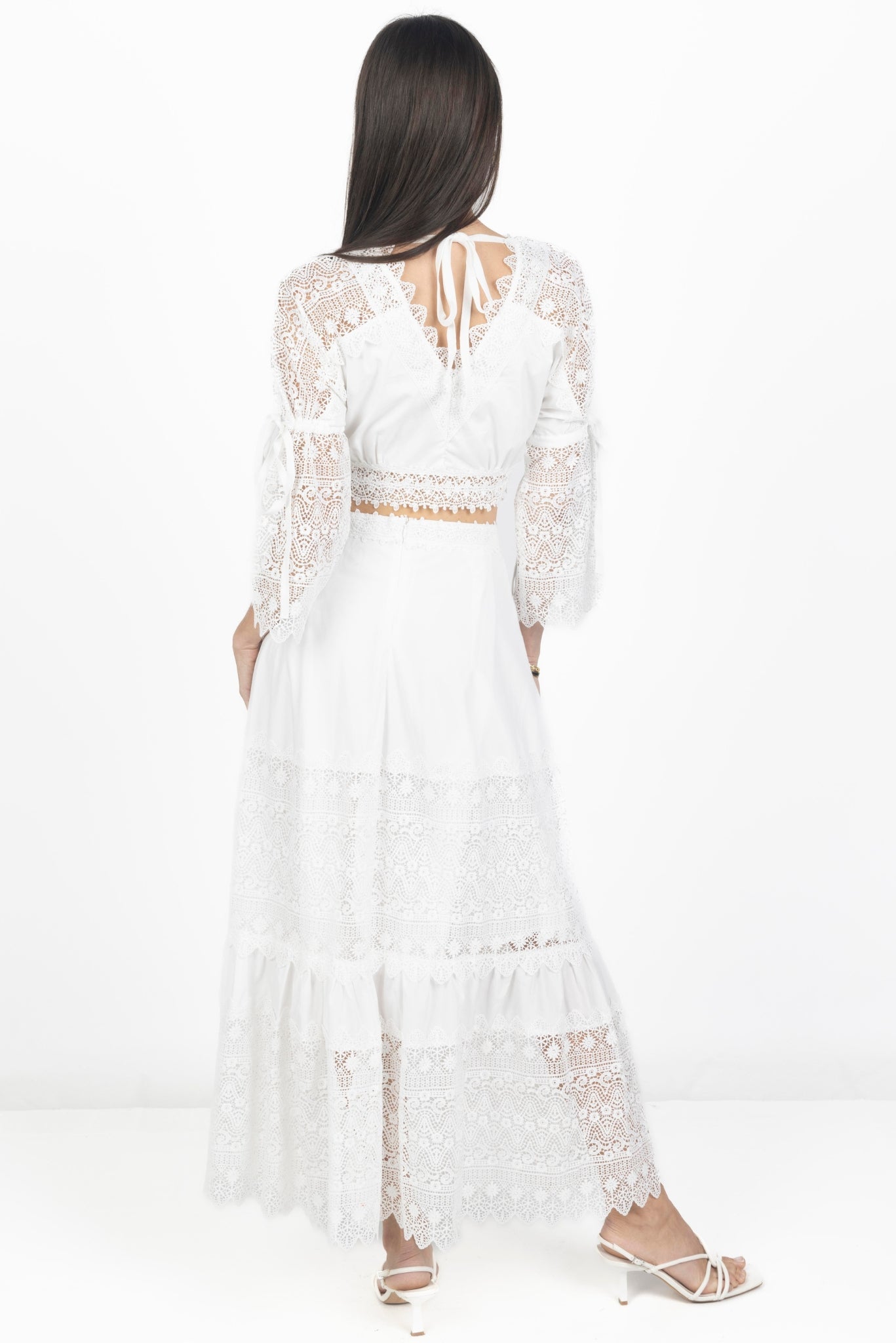 Emily Guipure Lace Top & Maxi Skirt Set - Akalia