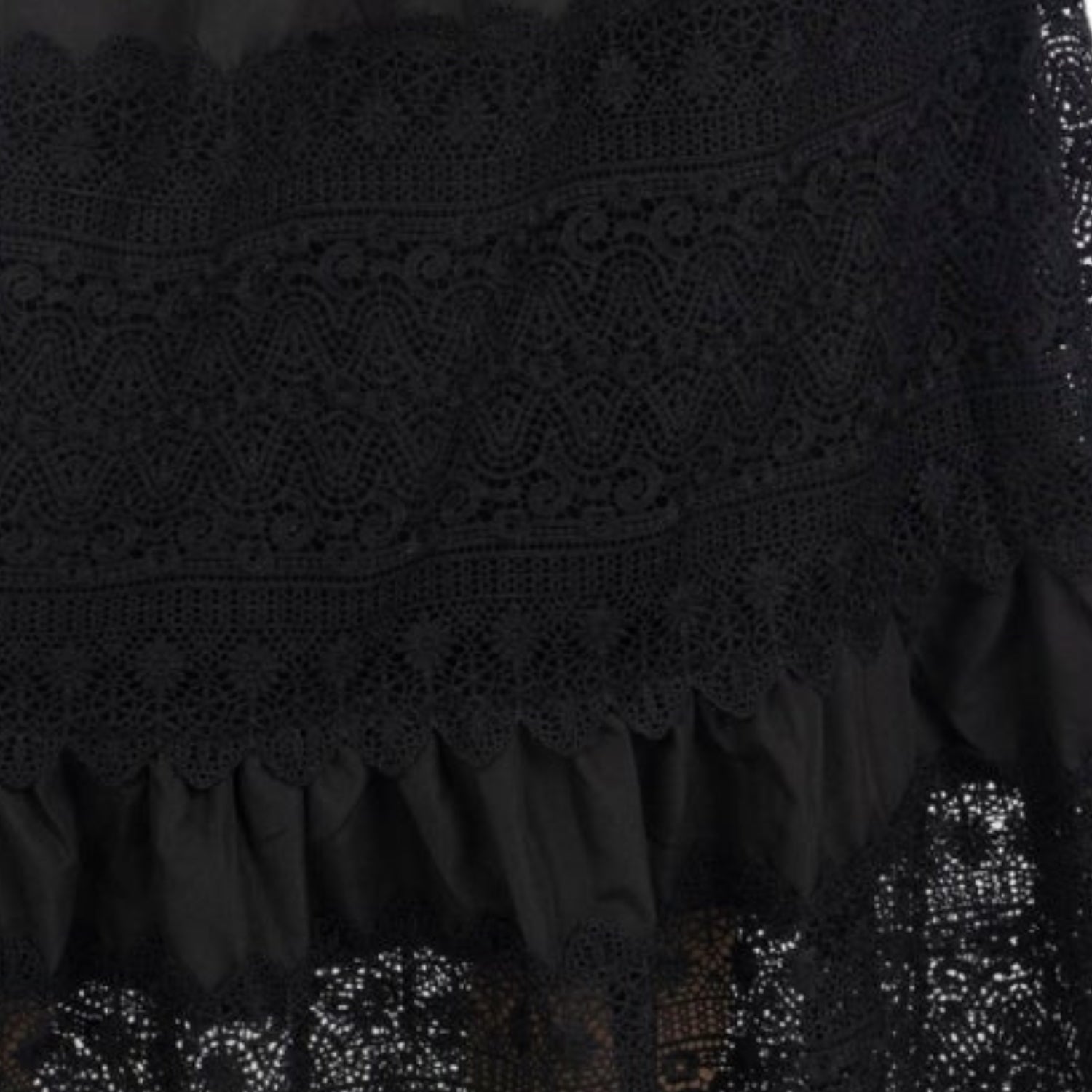 Emily Guipure Lace Top & Maxi Skirt Set In Black - Akalia