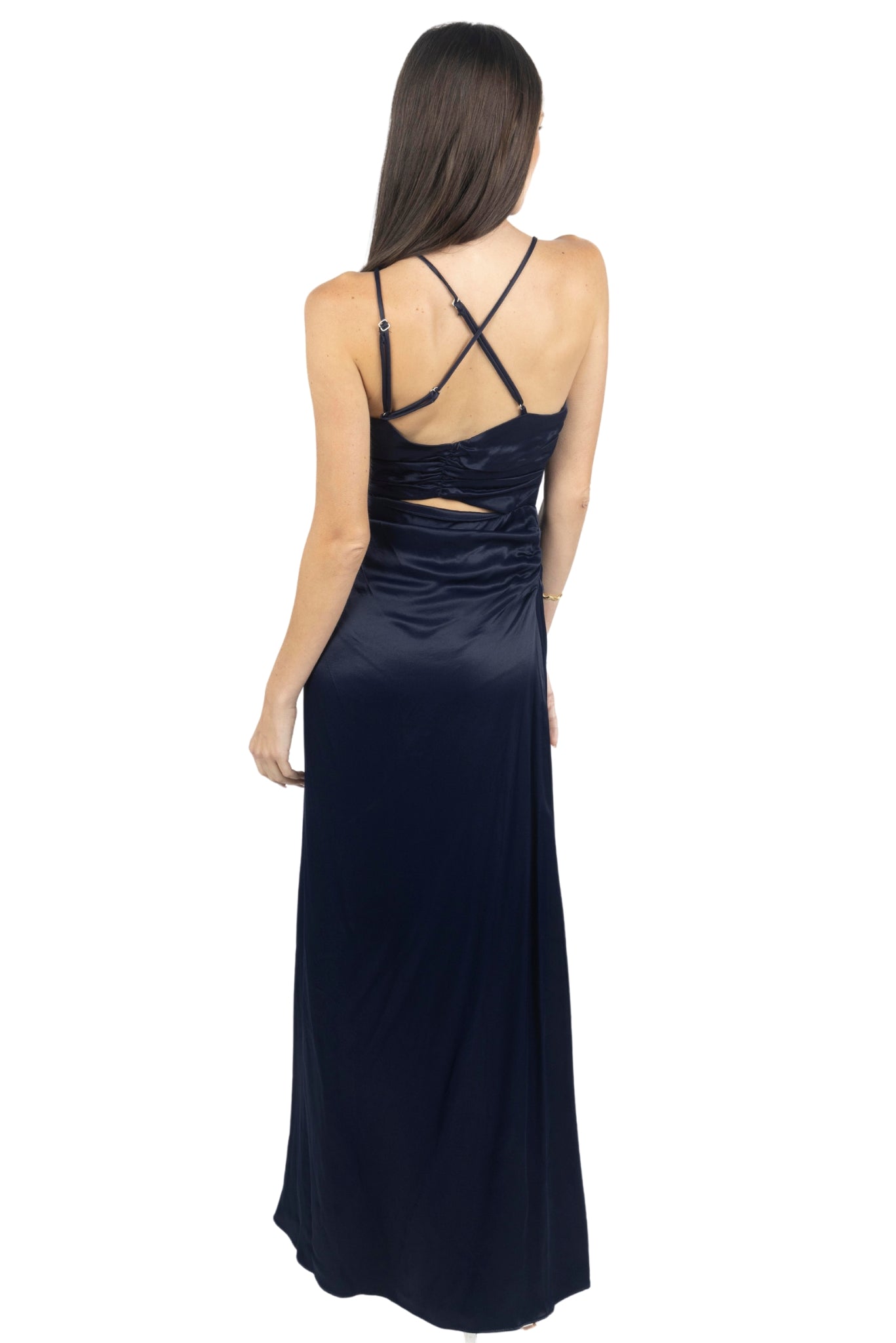 Gisselle Maxi Women's Gown In Midnight Blue - Akalia